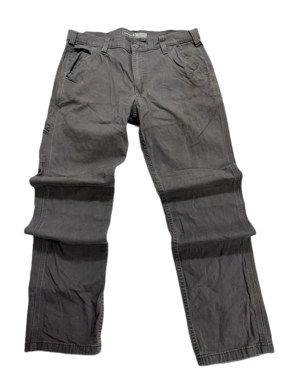 Carhartt Gray Relaxed Straight-Leg Work Pants 34X34